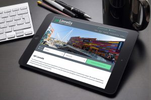 NP Linnells website on tablet
